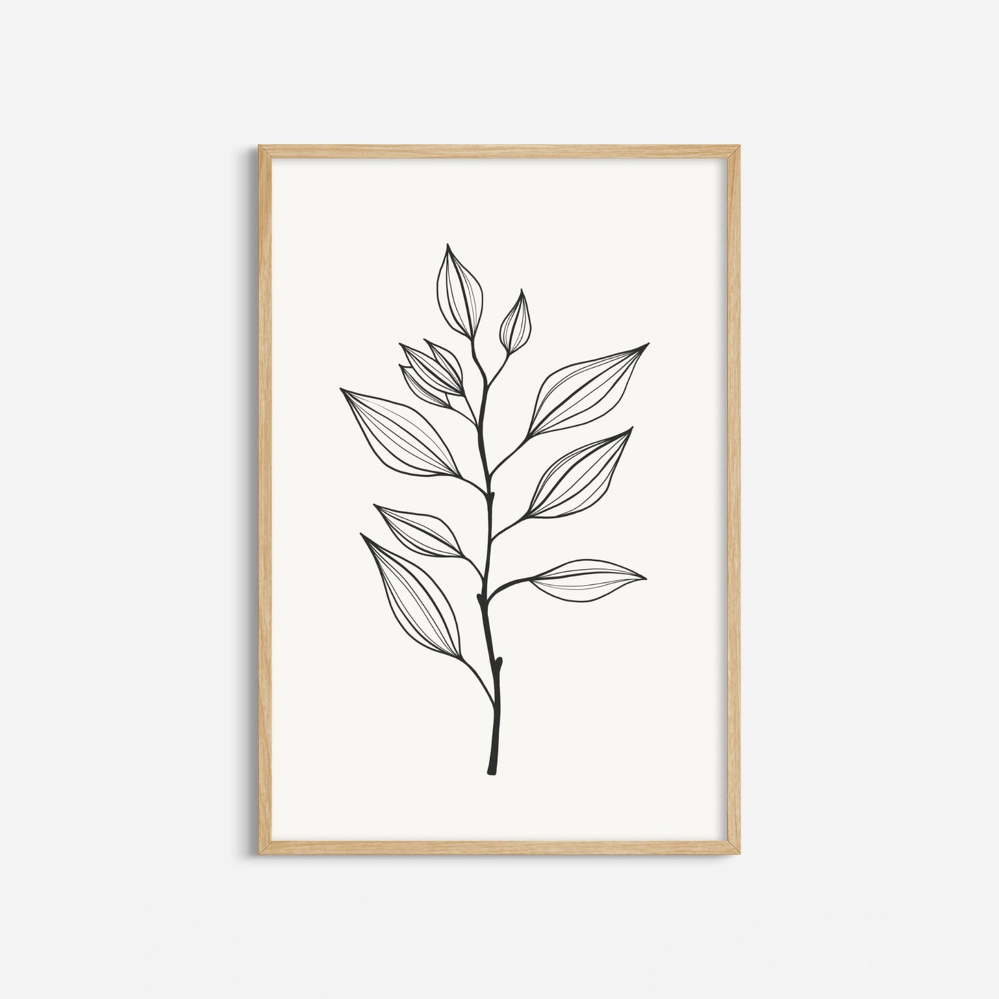 BOTANICAL WALL ART. NEUTRAL LEAF ART SET OF 3 PRINTS. Printable Wall Art Illustration.