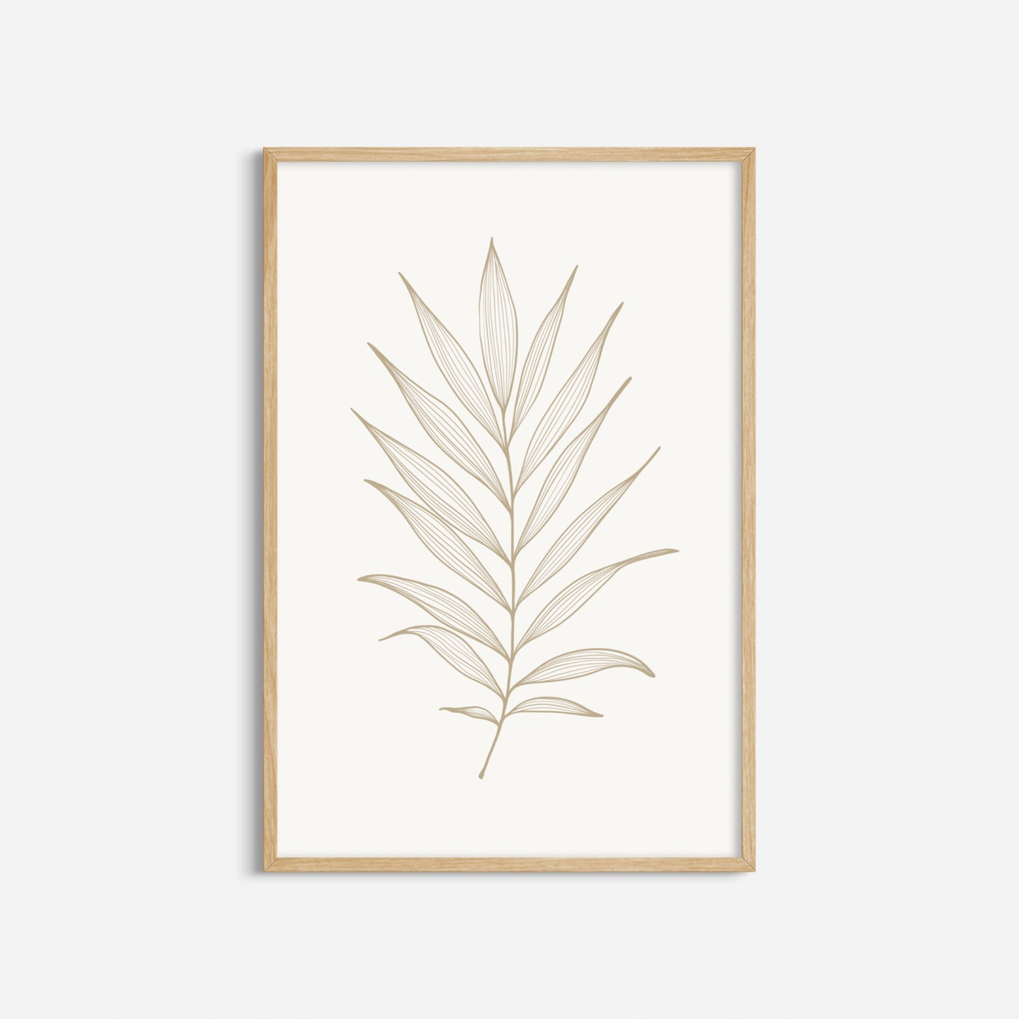 BOTANICAL WALL ART. NEUTRAL LEAF ART SET OF 3 PRINTS. Printable Wall Art Illustration.