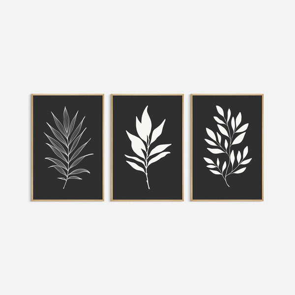 Printable Botanical Wall Art. Neutral Leaf Art Set of 3 Prints. – PAPER ...