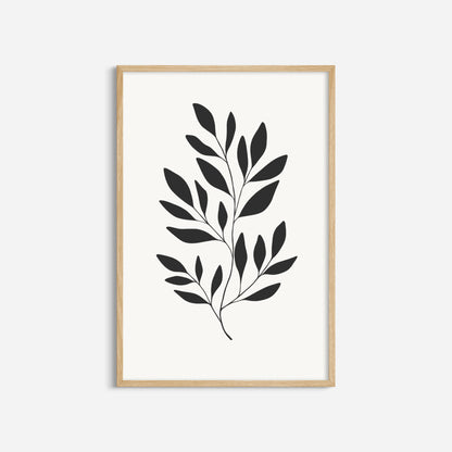 BOTANICAL WALL ART. NEUTRAL LEAF ART SET OF 3 PRINTS. Printable Wall Art Illustration.