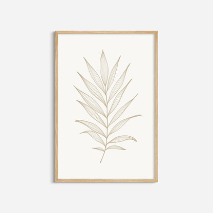 BOTANICAL WALL ART. NEUTRAL TROPICAL LEAF ART SET OF 3 PRINTS. Printable Wall Art Illustration.