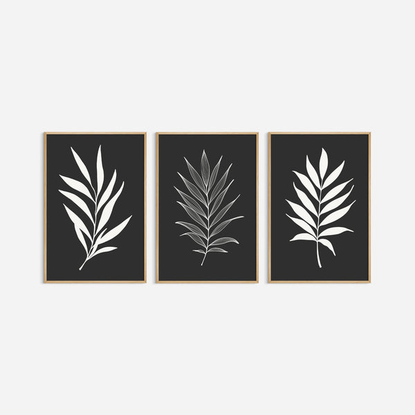 Printable Botanical Wall Art. Neutral Tropical Leaf Art Set of 3 Prints ...