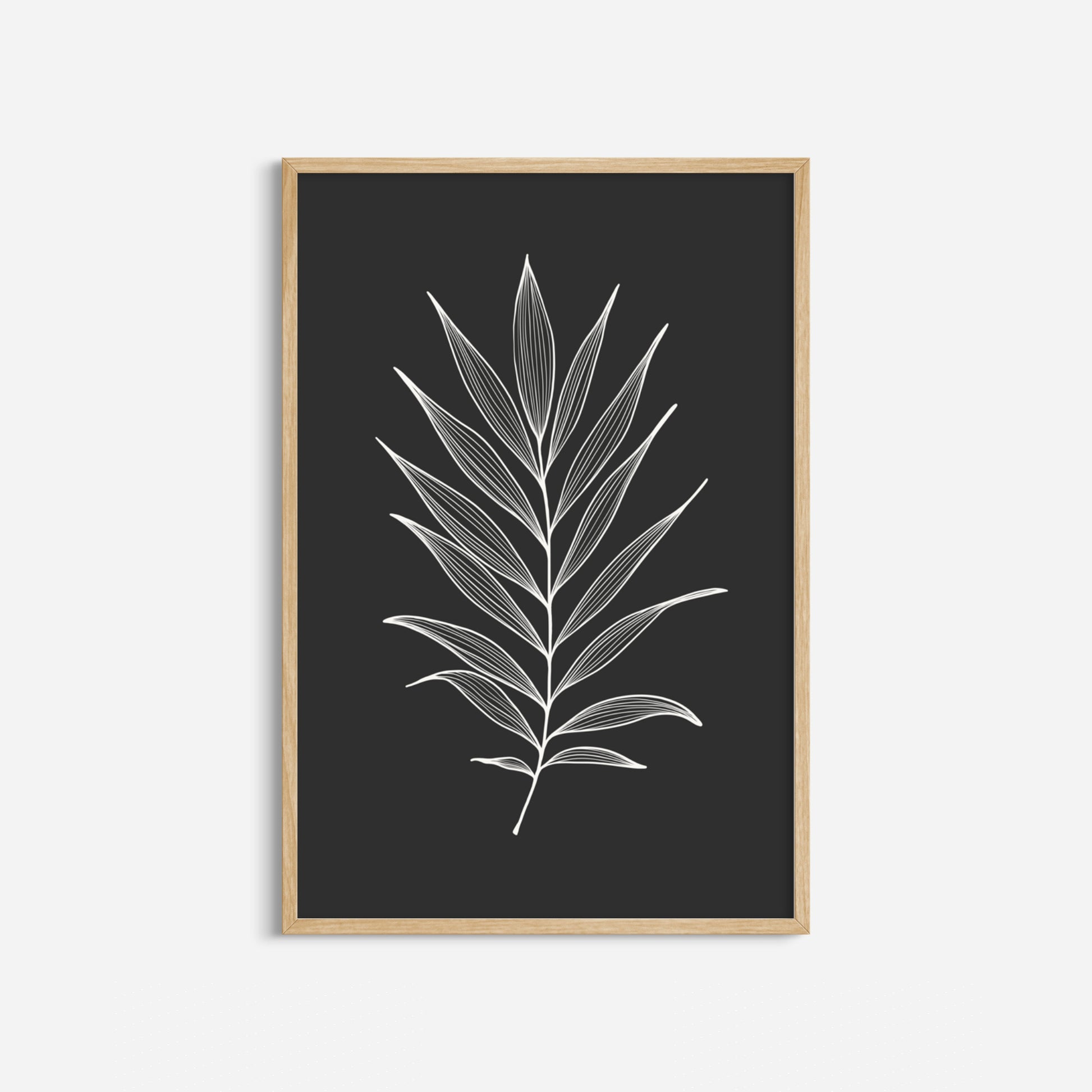 BOTANICAL WALL ART. NEUTRAL TROPICAL LEAF ART SET OF 3 PRINTS. Printable Wall Art Illustration.