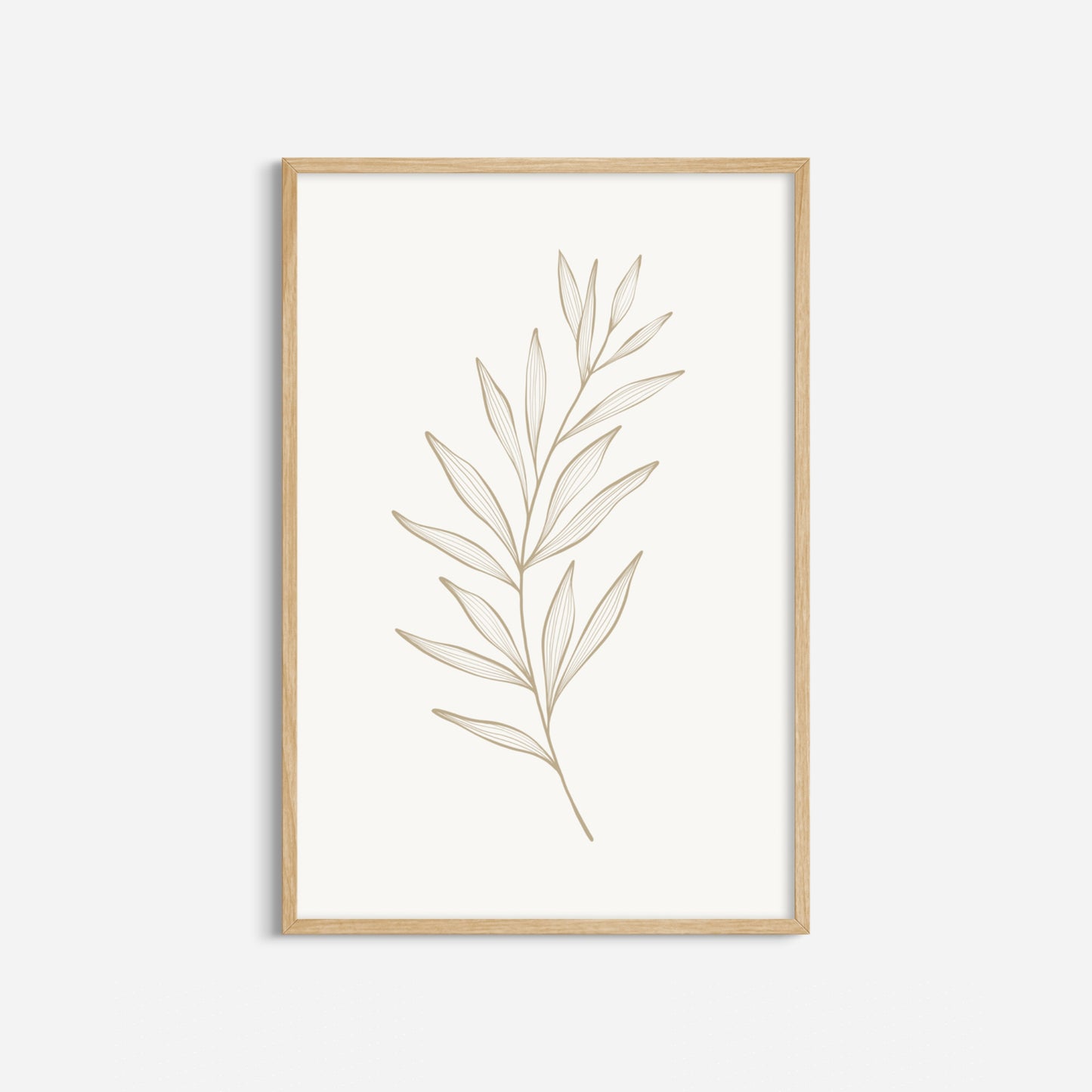 BOTANICAL WALL ART. NEUTRAL LEAF ART SET OF 3 PRINTS. Printable Wall Art Illustration.