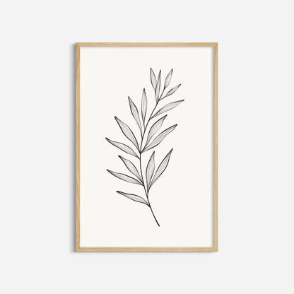 BOTANICAL WALL ART. NEUTRAL LEAF ART SET OF 3 PRINTS. Printable Wall Art Illustration.