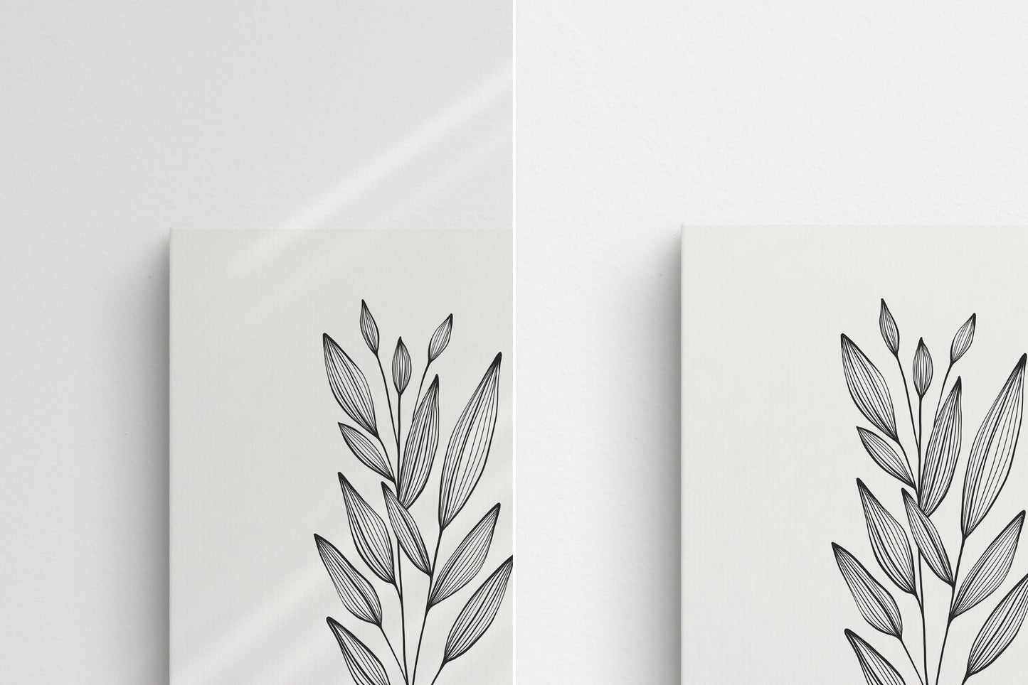 Canvas Mockup 1:1 Square Set of 2 Canvases | Unframed Art Canvas Mockup | Square Canvas PSD Mockup Template | Front View