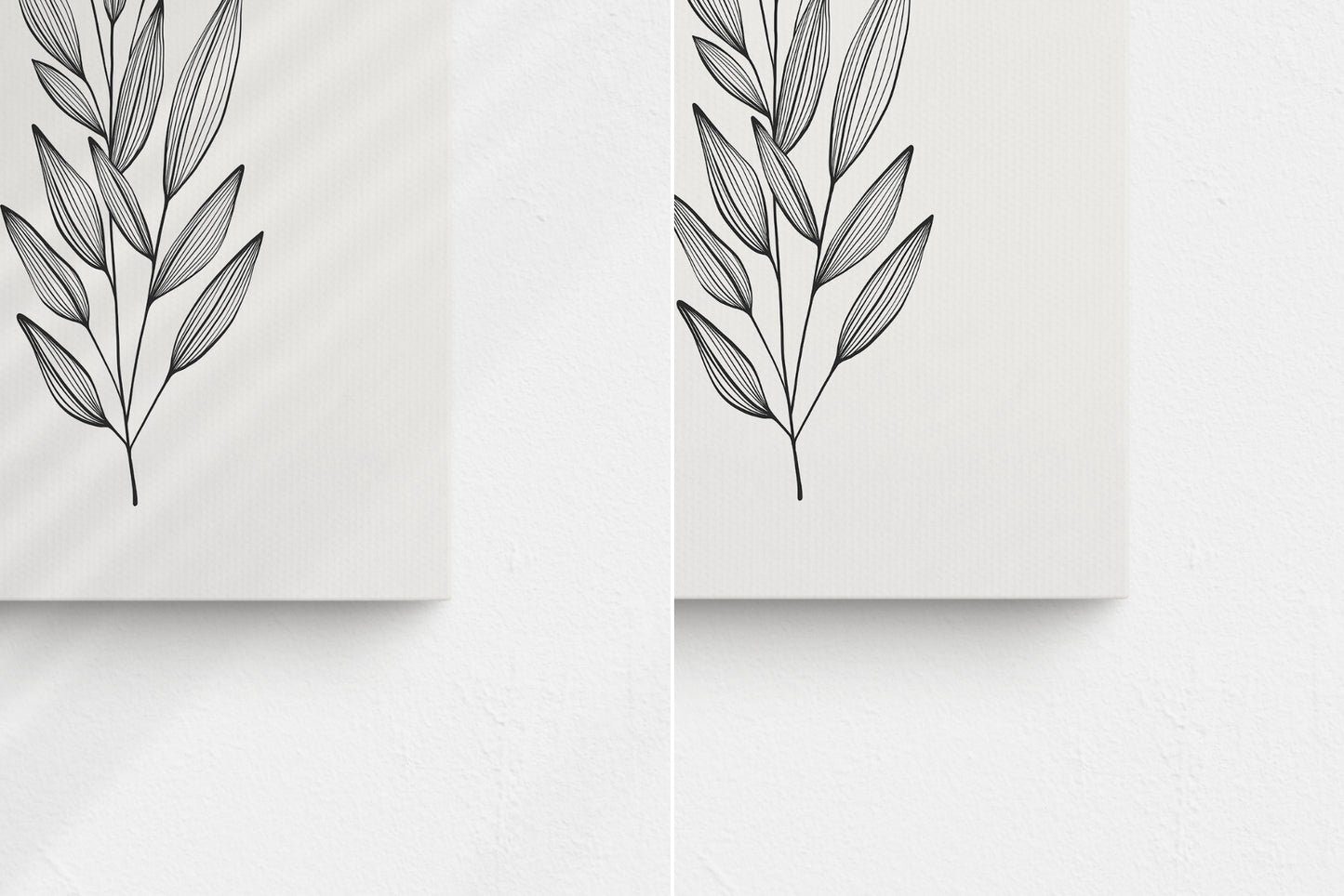 Canvas Mockup 1:1 Square Set of 2 Canvases | Unframed Art Canvas Mockup | Square Canvas PSD Mockup Template | Front View