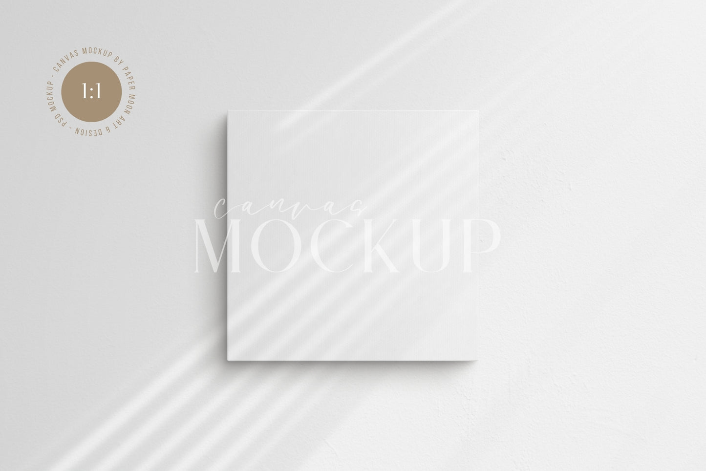 CANVAS MOCKUP 1:1 SQUARE | Unframed Art Canvas Mockup | Square Canvas PSD Mockup Template | Front View