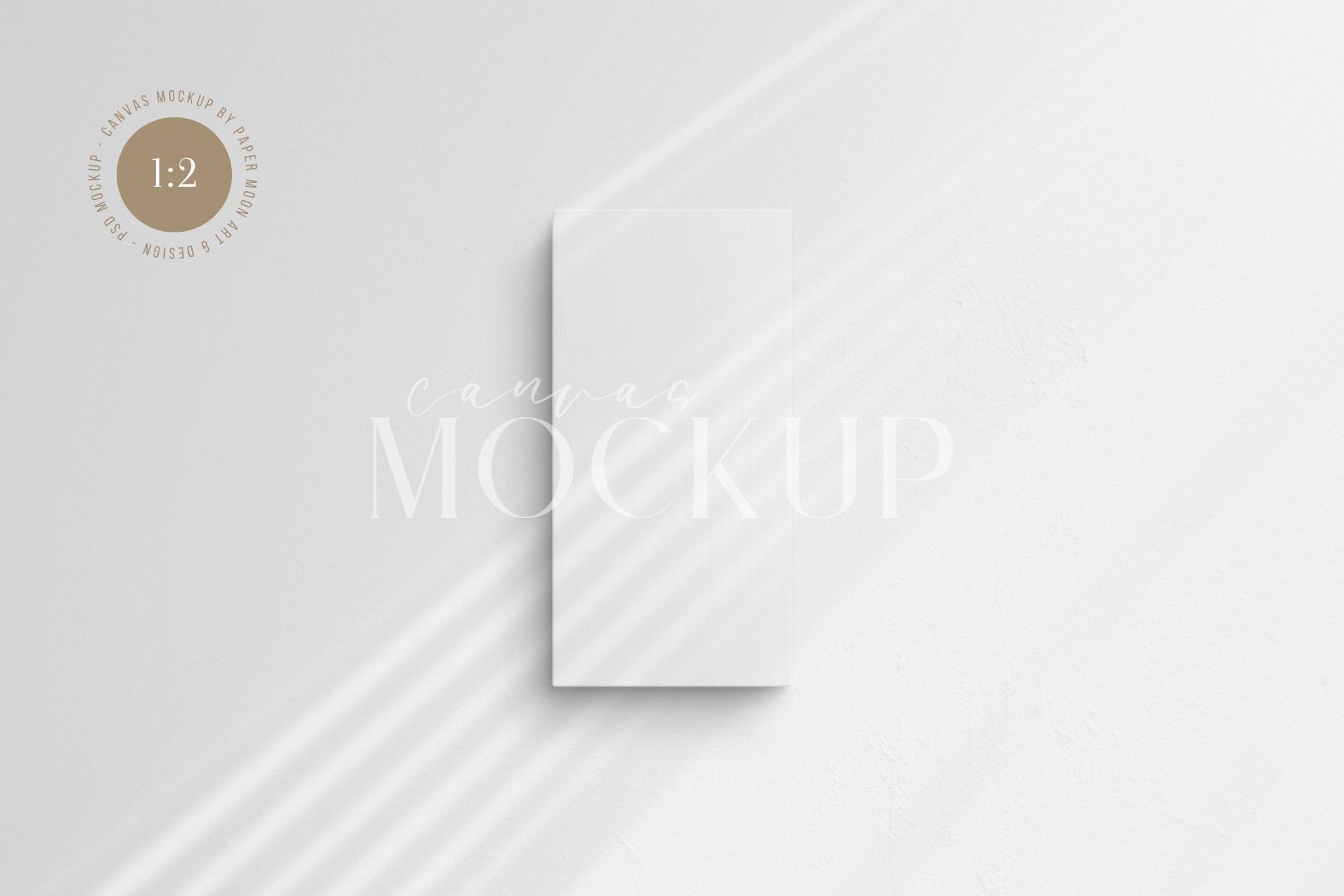 Canvas Mockup 1:2 Portrait | Unframed Art Canvas Mockup | Vertical Canvas Mockup Template PSD | Front View