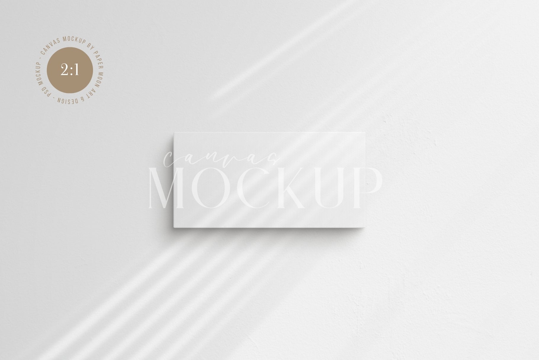 Canvas Mockup 2:1, 1:2 Landscape | Unframed Art Canvas Mockup | Horizontal Canvas Mockup Template PSD | Front View