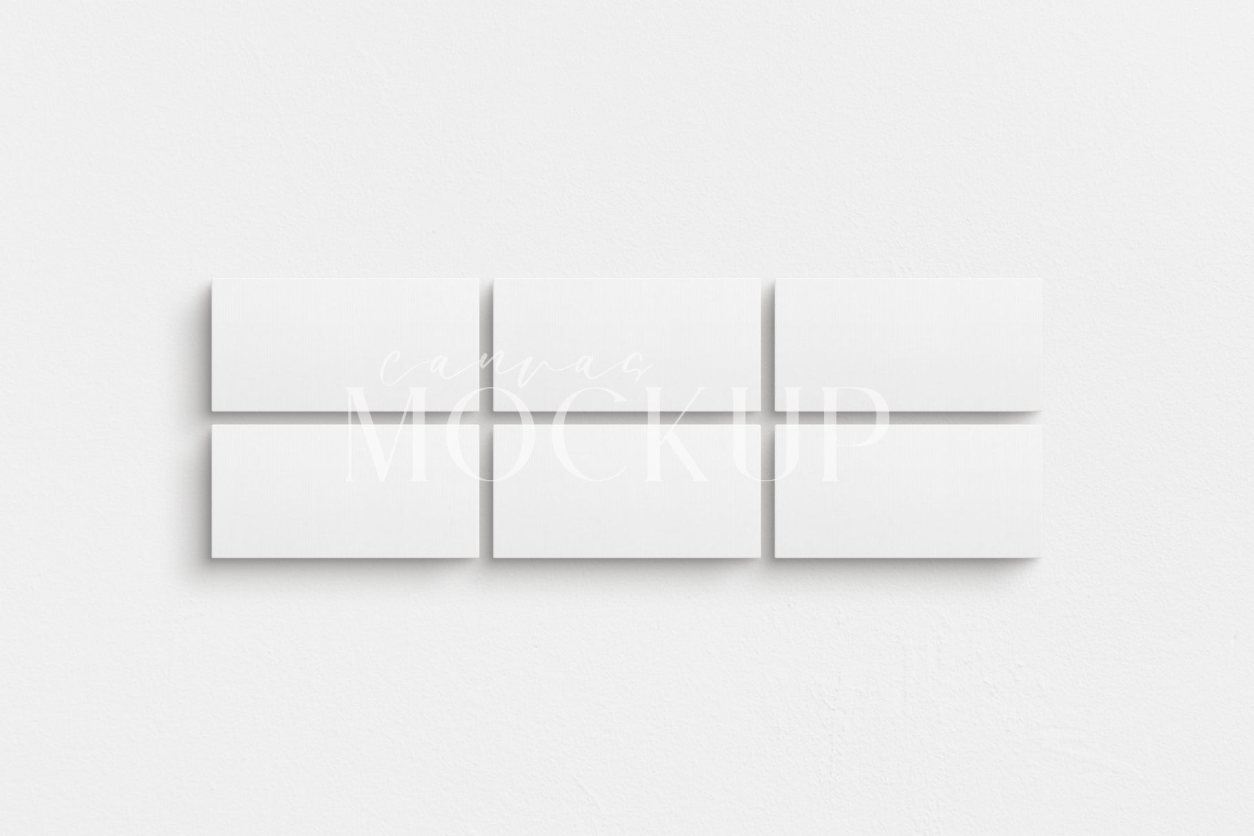 Canvas Mockup 2:1, 1:2 Landscape Single + Sets of 2, 3, 4, 6 Horizontal Canvases | Unframed Art Canvas Mockup | Horizontal Canvas Mockup Template PSD | Front View