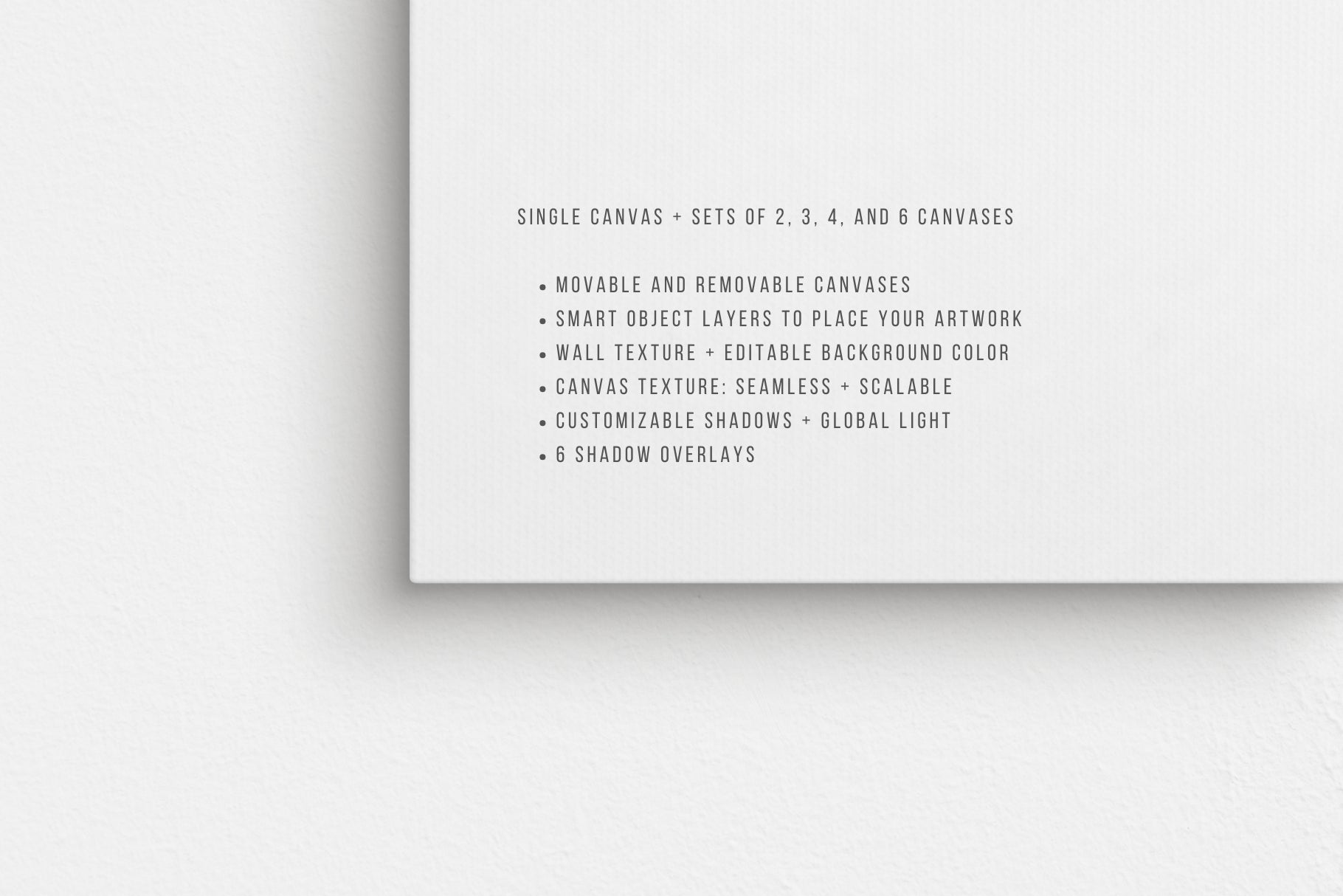 Canvas Mockup 2:1, 1:2 Landscape Single + Sets of 2, 3, 4, 6 Horizontal Canvases | Unframed Art Canvas Mockup | Horizontal Canvas Mockup Template PSD | Front View