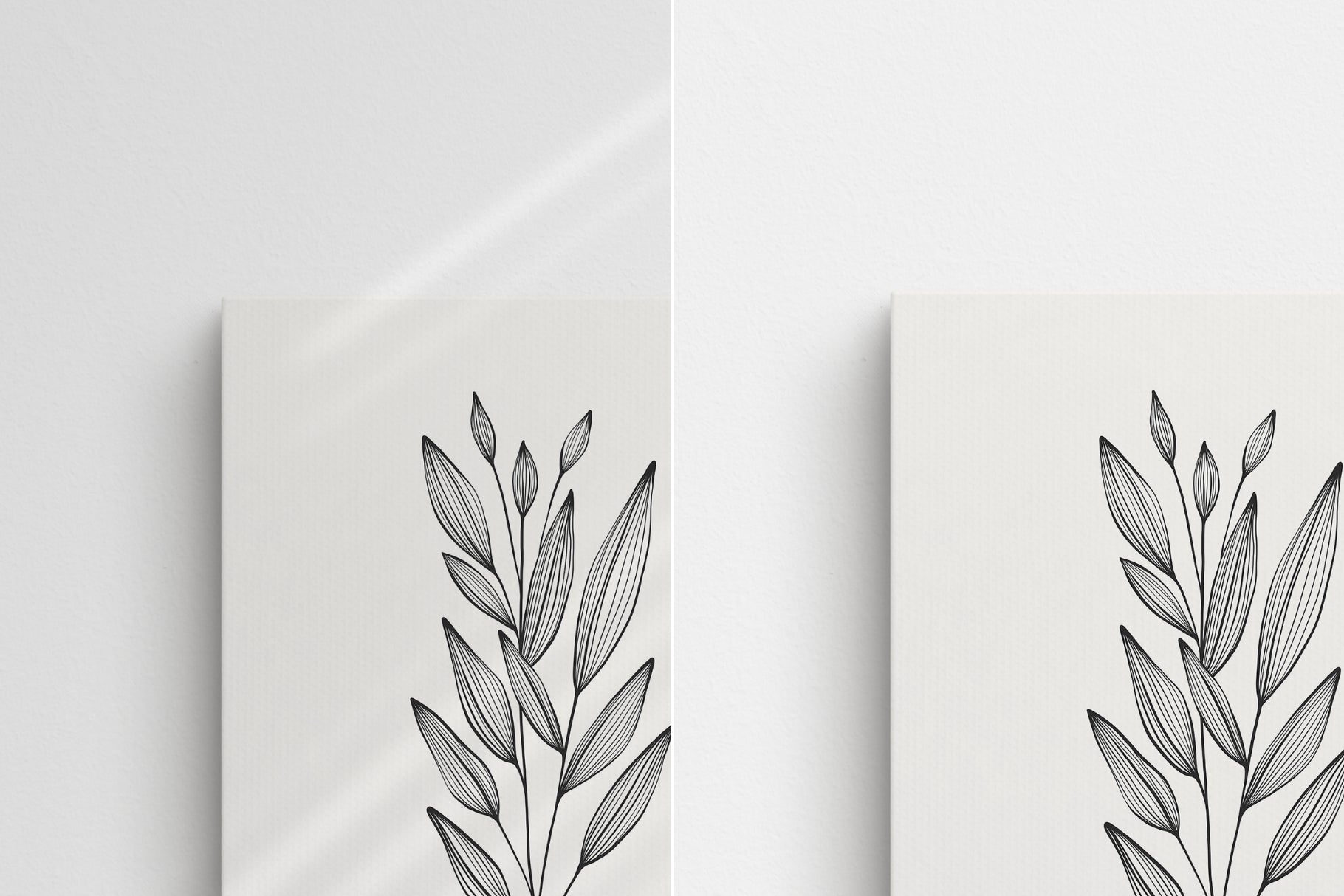 Canvas Mockup 2:1, 1:2 Landscape Single + Sets of 2, 3, 4, 6 Horizontal Canvases | Unframed Art Canvas Mockup | Horizontal Canvas Mockup Template PSD | Front View