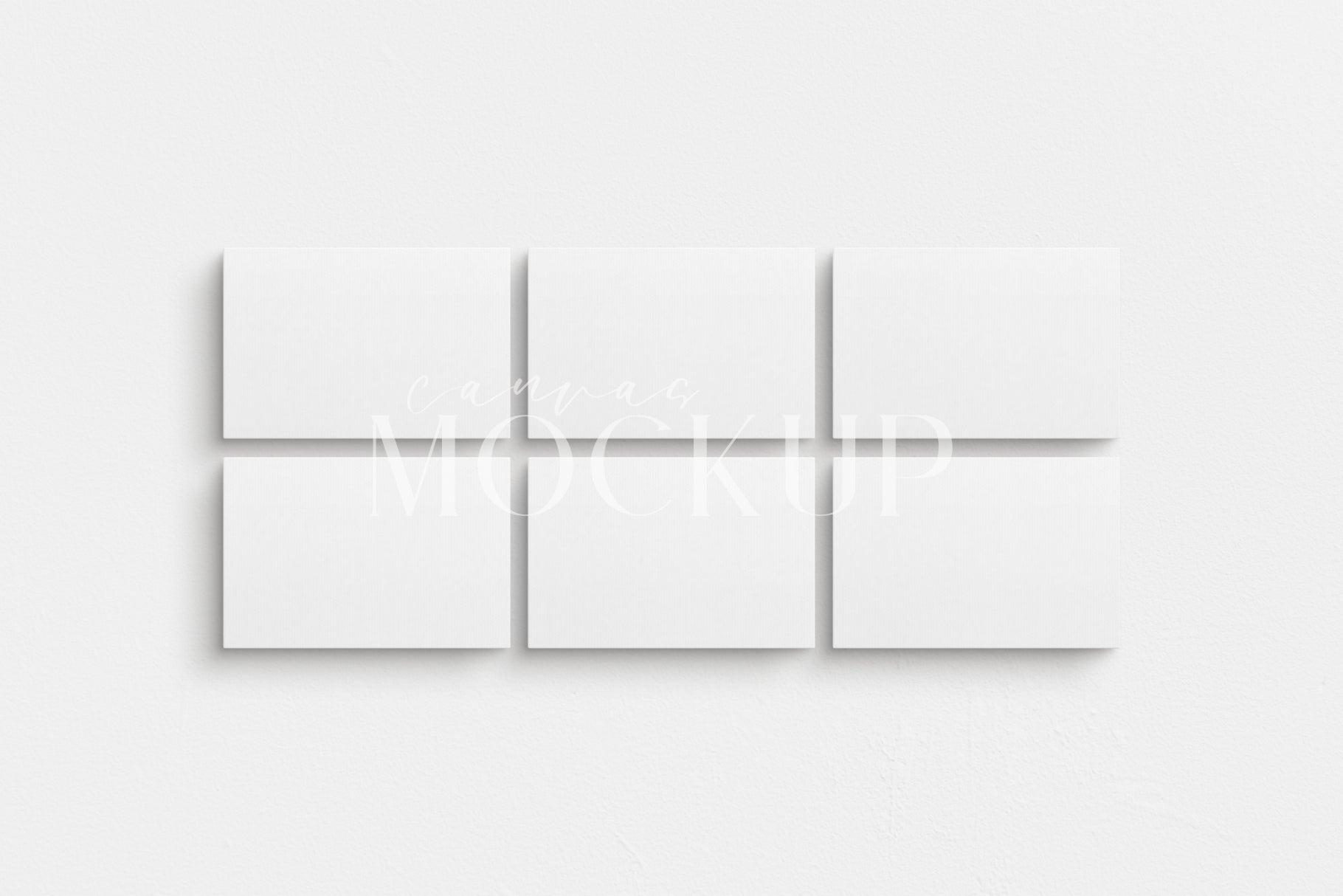 Canvas Mockup 3:2, 2:3 Landscape Single + Sets of 2, 3, 4, 6 Horizontal Canvases | Unframed Art Canvas Mockup | Horizontal Canvas Mockup Template PSD | Front View