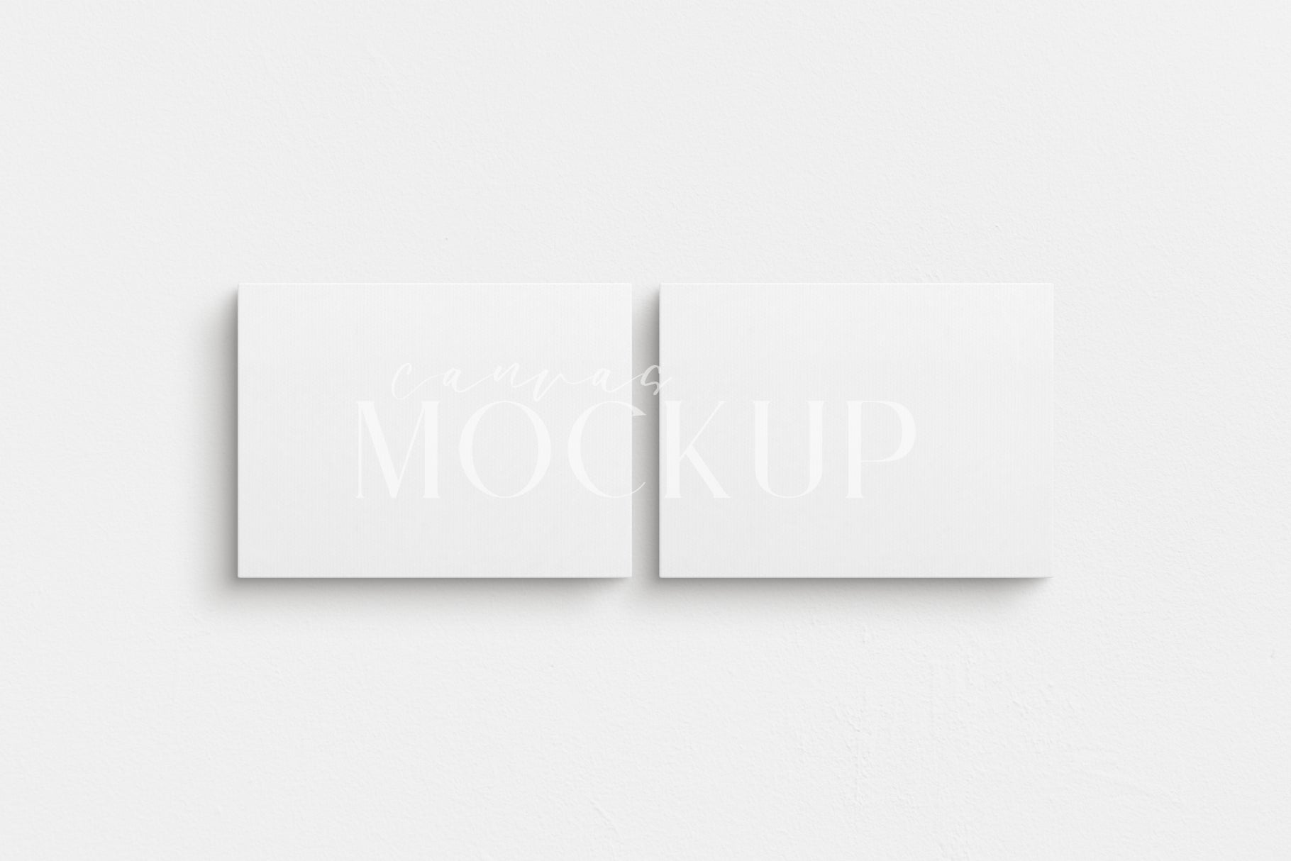 Canvas Mockup 4:3, 3:4 Landscape Set of 2 Canvases | Unframed Art Canvas Mockup | Horizontal Canvas Mockup Template PSD | Front View