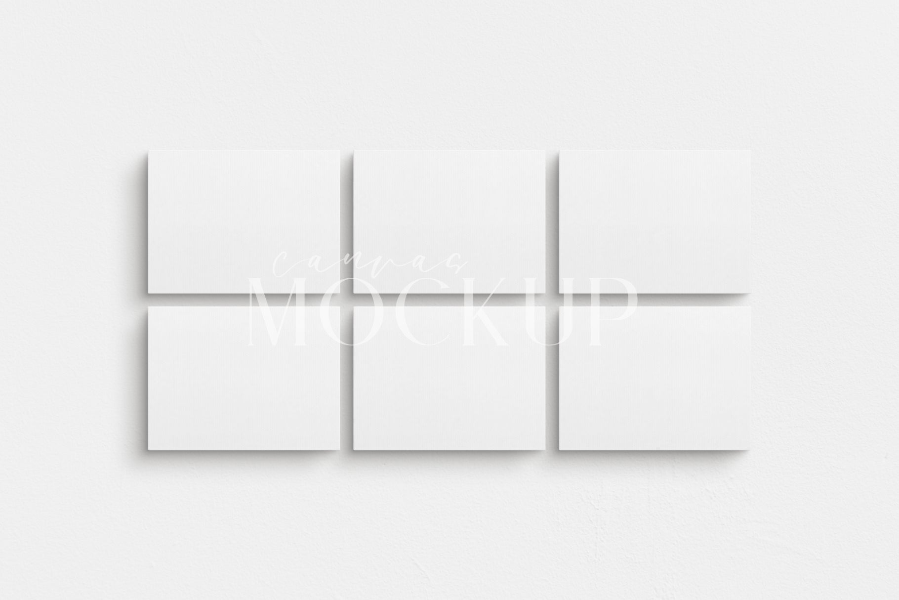 Canvas Mockup 4:3, 3:4 Landscape Single + Sets of 2, 3, 4, 6 Horizontal Canvases | Unframed Art Canvas Mockup | Horizontal Canvas Mockup Template PSD | Front View