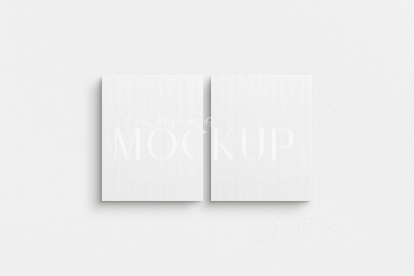 Canvas Mockup 4:5 Portrait Set of 2 Canvases | Unframed Art Canvas Mockup | Vertical Canvas Mockup Template PSD | Front View