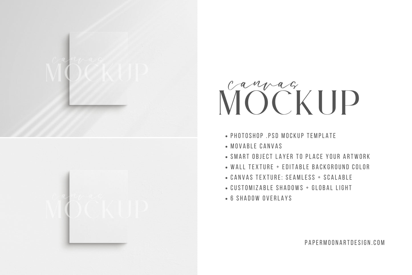 Canvas Mockup 4:5 Portrait | Unframed Art Canvas Mockup | Vertical Canvas Mockup Template PSD | Front View