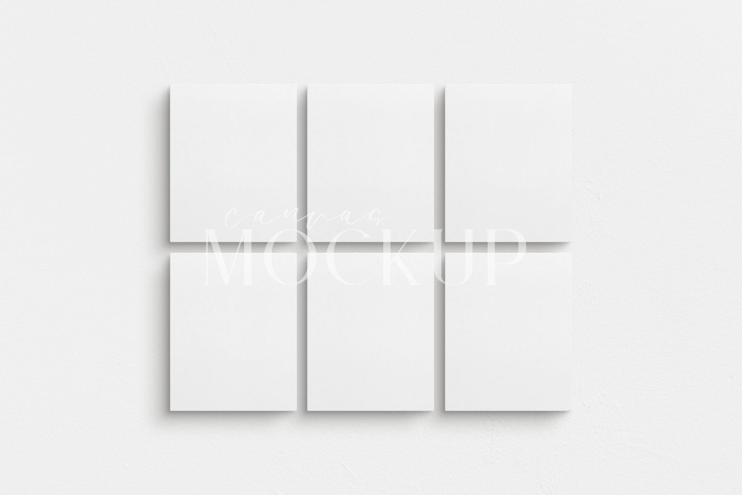 Canvas Mockup 4:5 Portrait Single + Sets of 2, 3, 4, 6 Vertical Canvases | Unframed Art Canvas Mockup | Vertical Canvas Mockup Template PSD | Front View