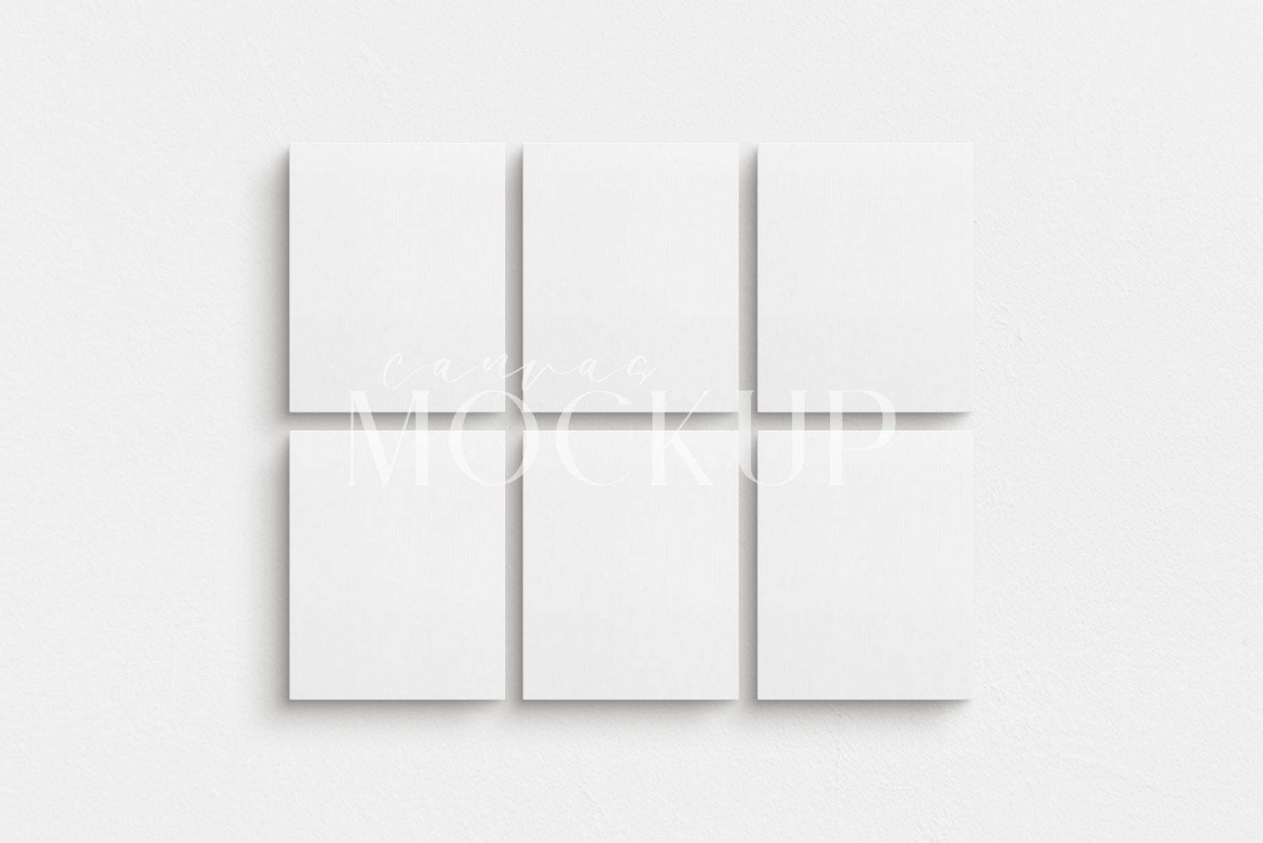 Canvas Mockup 4:5 Portrait Single + Sets of 2, 3, 4, 6 Vertical Canvases | Unframed Art Canvas Mockup | Vertical Canvas Mockup Template PSD | Front View