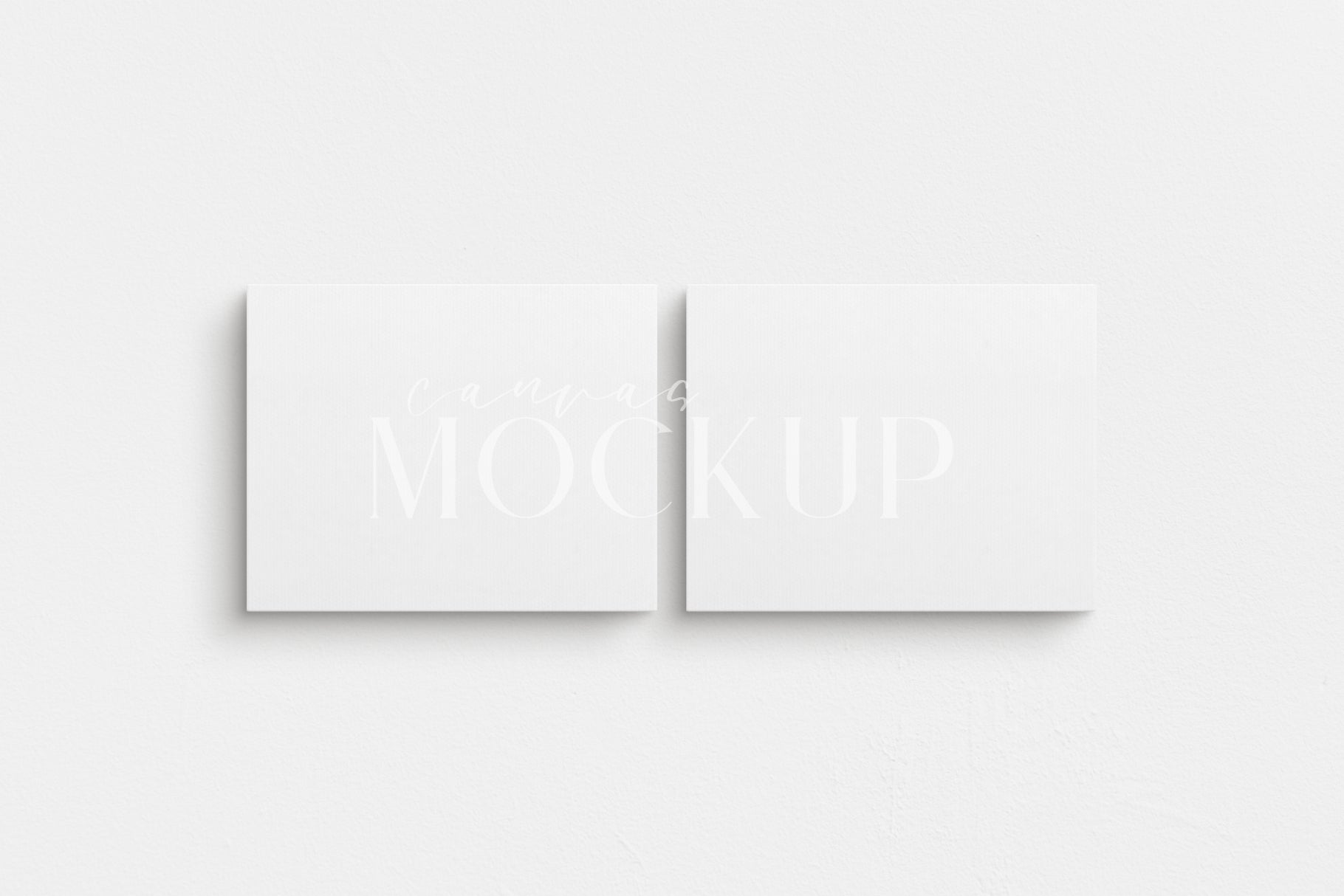 Canvas Mockup 5:4, 4:5 Landscape Set of 2 Canvases | Unframed Art Canvas Mockup | Horizontal Canvas Mockup Template PSD | Front View