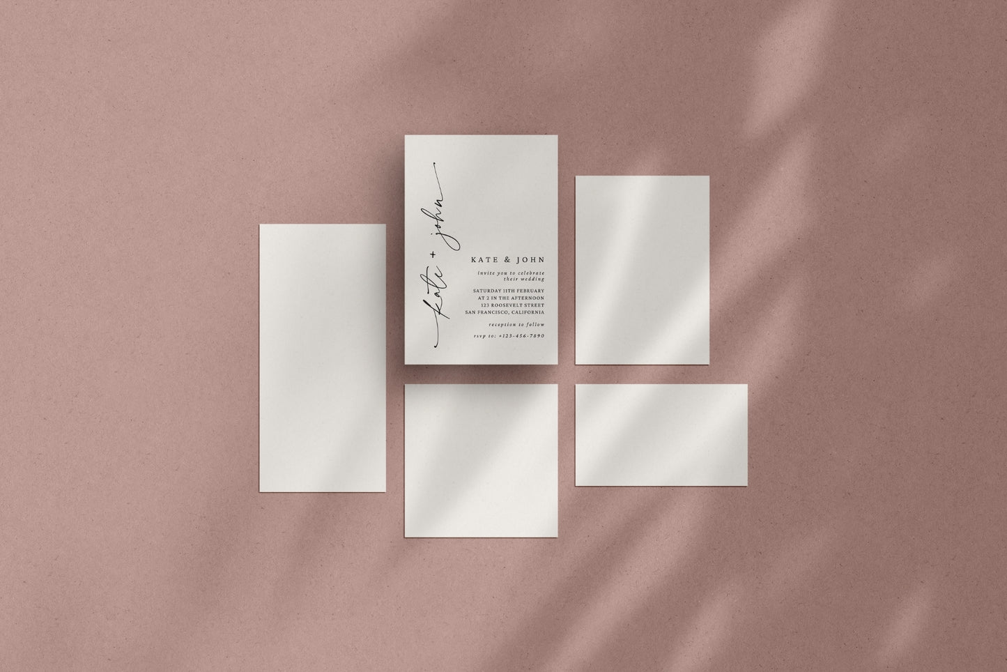 Elegant Wedding Card Mockup | Paper Mockup Set | PSD