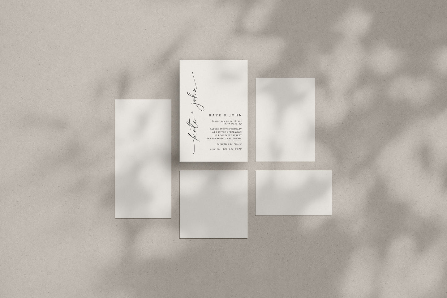 Elegant Wedding Card Mockup | Paper Mockup Set | PSD