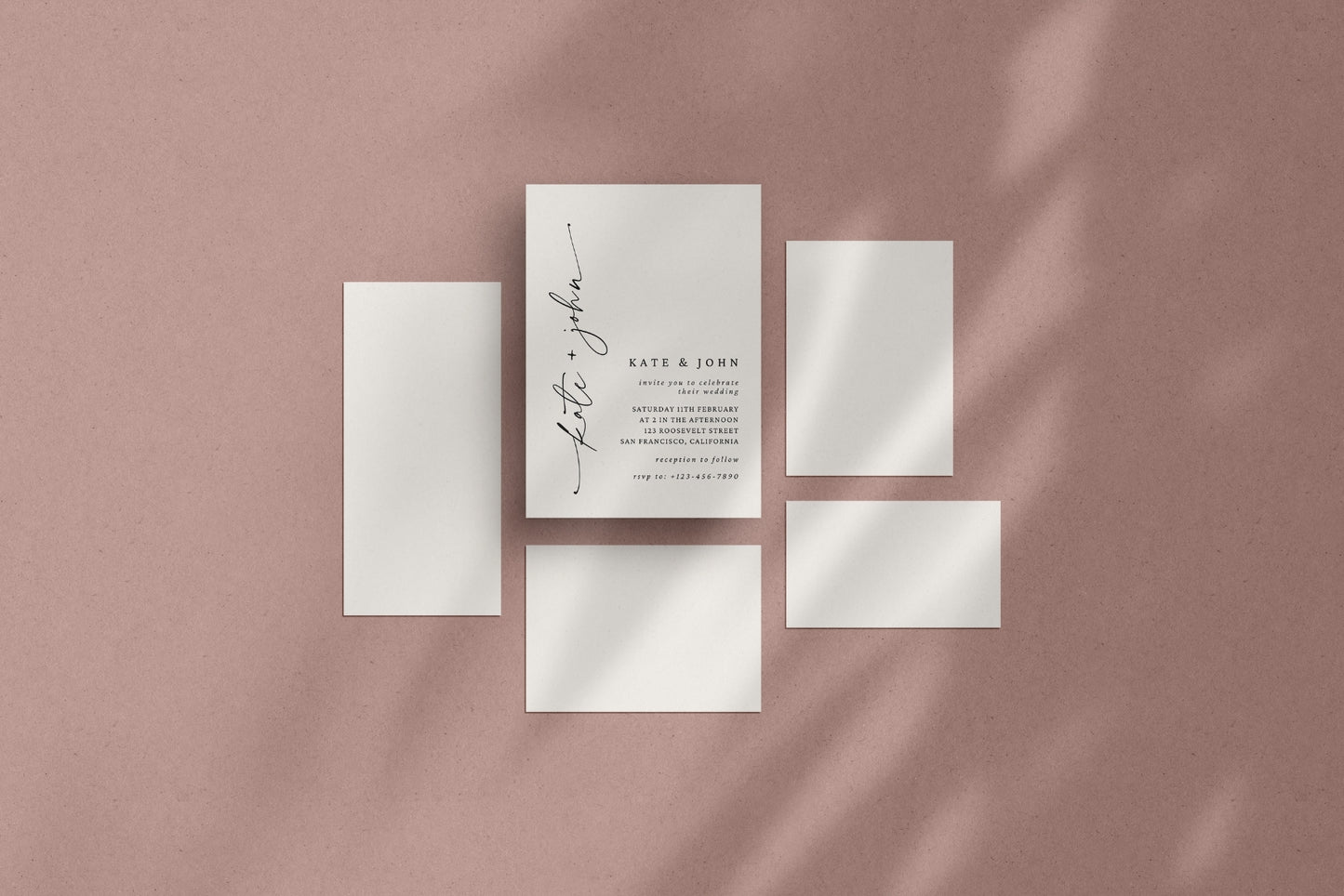 Elegant Wedding Card Mockup | Paper Mockup Set | PSD