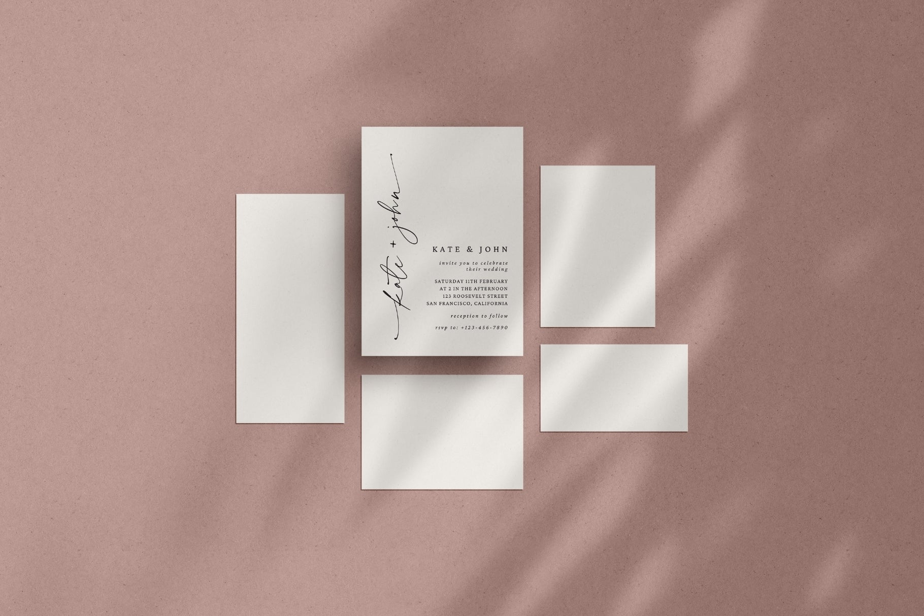 Elegant Wedding Card Mockup | Paper Mockup Set | PSD