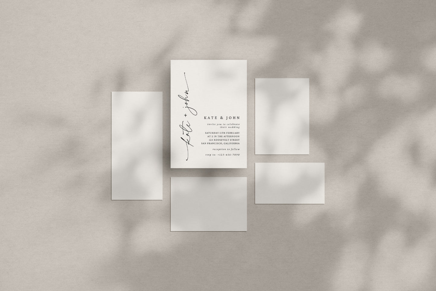 Elegant Wedding Card Mockup | Paper Mockup Set | PSD