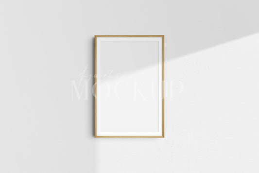 Frame Mockup 2:3 Portrait Vertical Wooden Frame Mockup Kit PSD