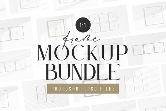 Frame Mockup Bundle 1:1 | Square Frame Mockups | Single Frames and Sets of 2, 3, 4, 6 | PSD Template