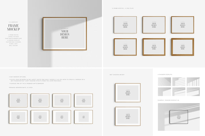 Frame Mockup Bundle 3:4 | 4:3 | Vertical and Horizontal Mockups | PSD ...
