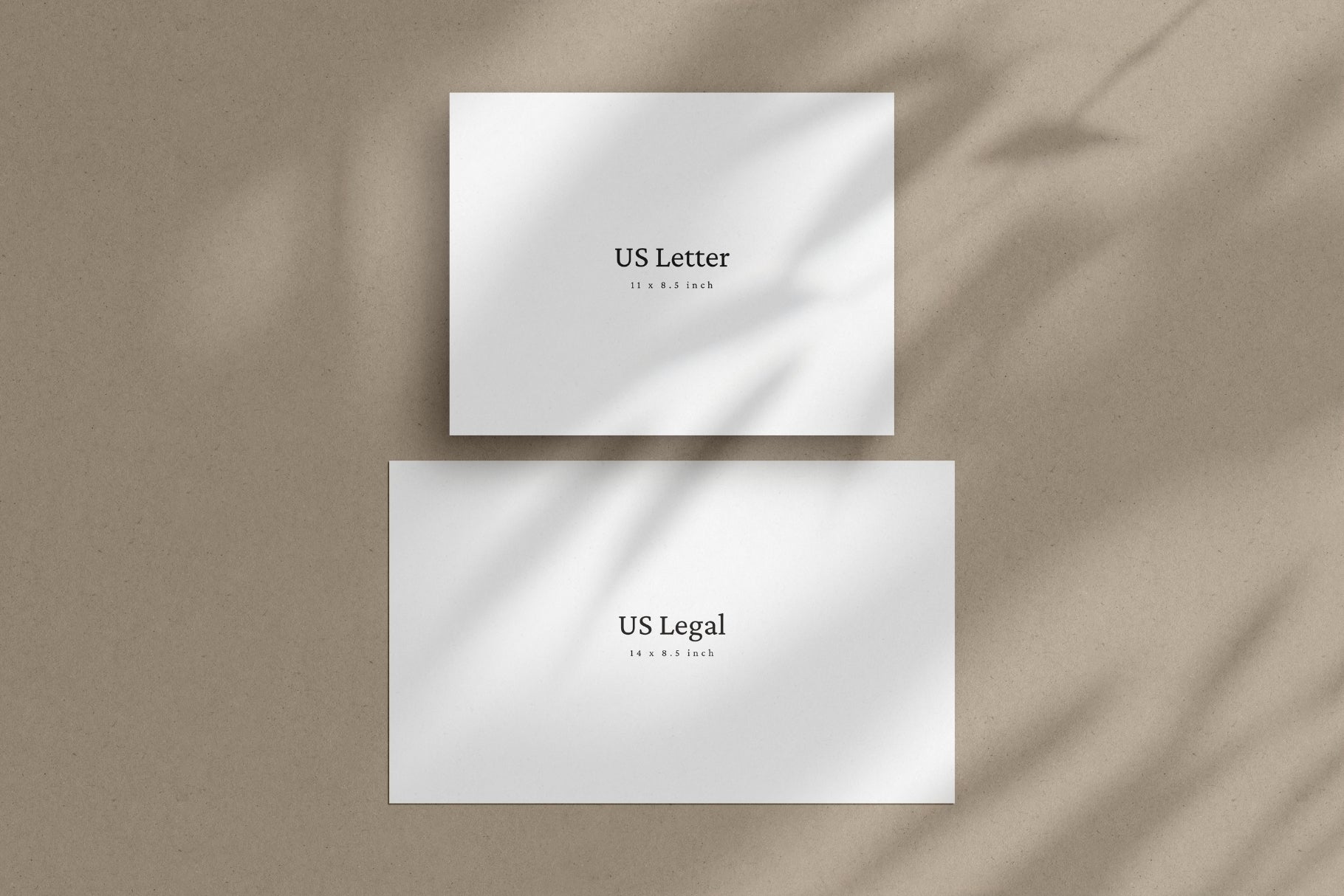 Horizontal US Letter and US Legal Flyer Mockup | US Letter, US Legal Landscape | Paper Mockup Set | PSD