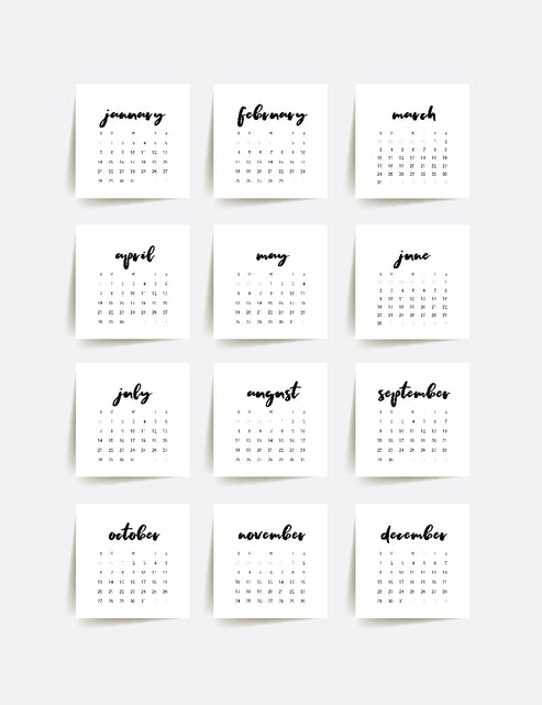 2024 Calendar | 3x3 | 2x2 | Printable Journaling & Planner Cards | PDF ...