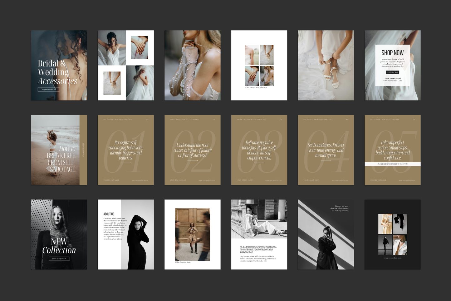 MIX 01 Instagram Carousel Canva Templates for Content Creators | Photography, Storytelling & Education