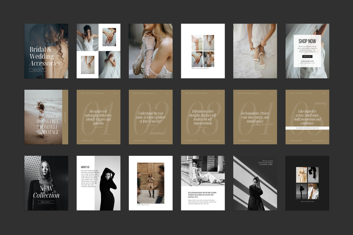 MIX 01 Instagram Carousel Canva Templates for Content Creators | Photography, Storytelling & Education
