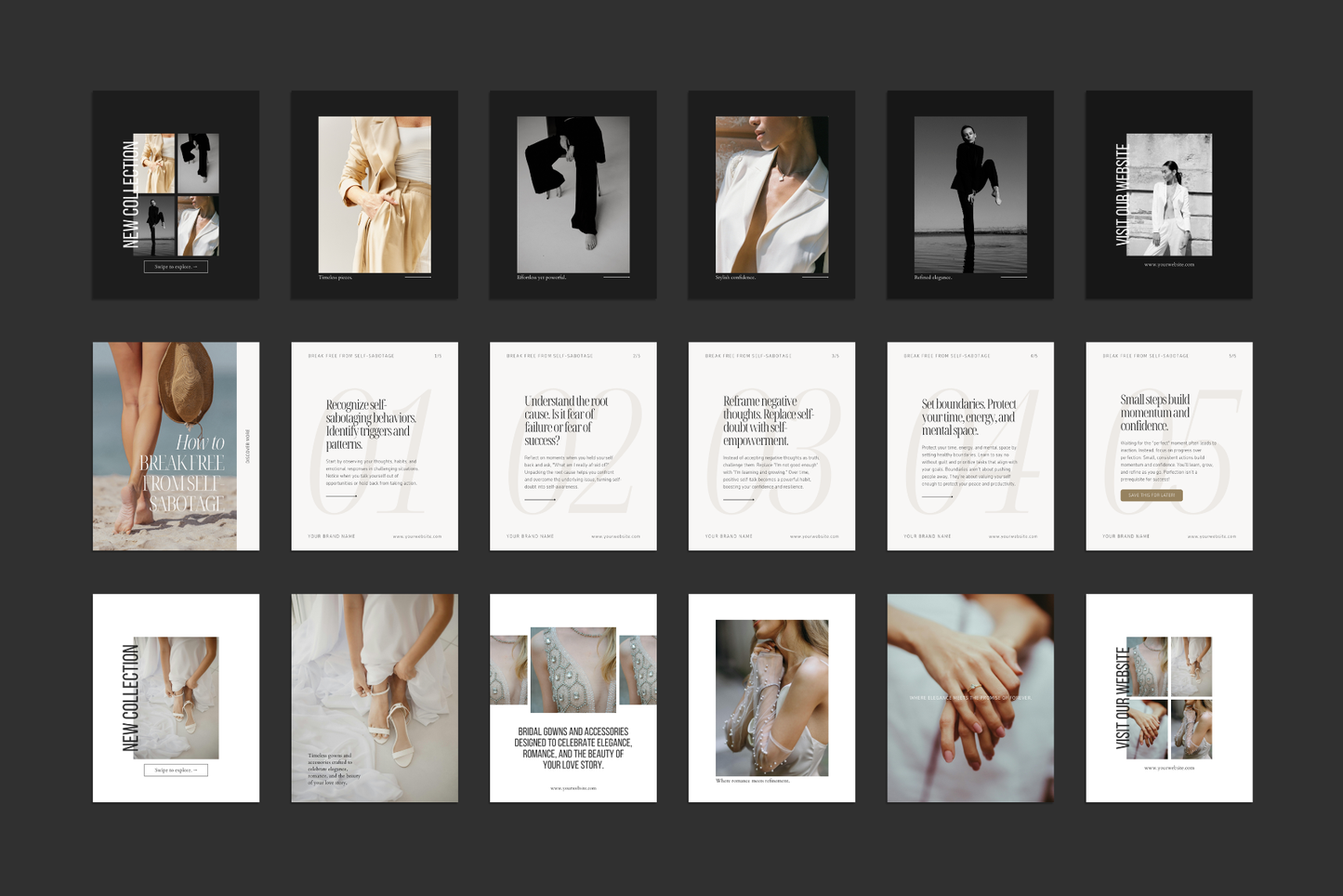 MIX 01 Instagram Carousel Canva Templates for Content Creators | Photography, Storytelling & Education