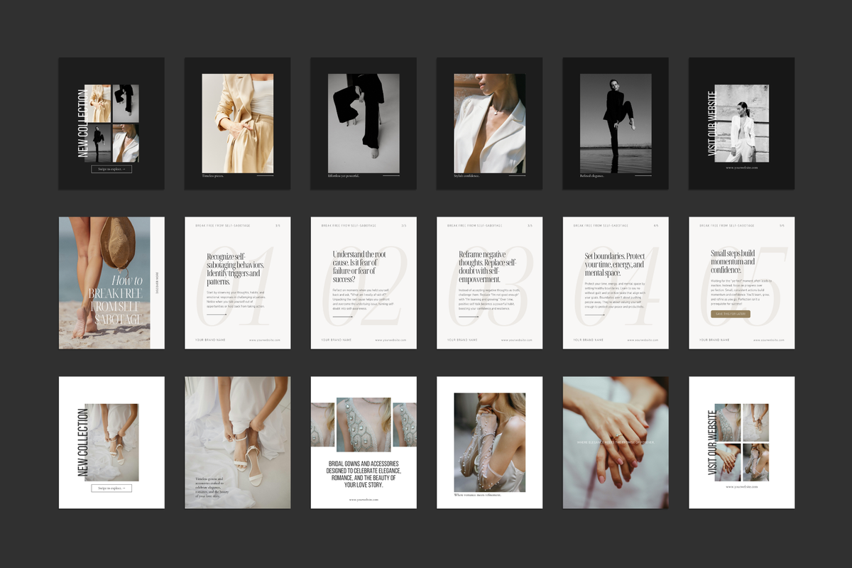 MIX 01 Instagram Carousel Canva Templates for Content Creators | Photography, Storytelling & Education