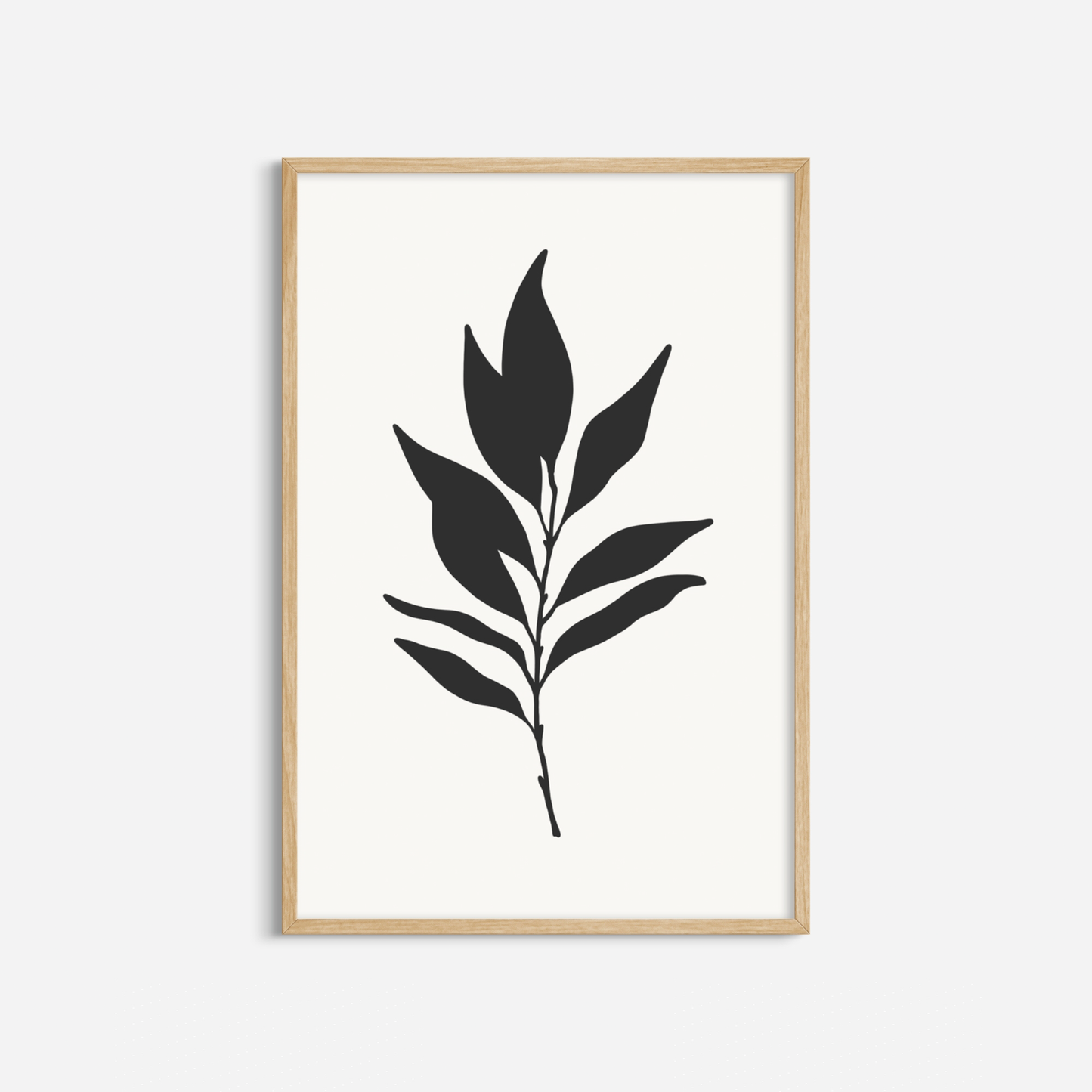 BOTANICAL WALL ART. NEUTRAL LEAF ART SET OF 2 PRINTS. Printable Wall Art Illustration.