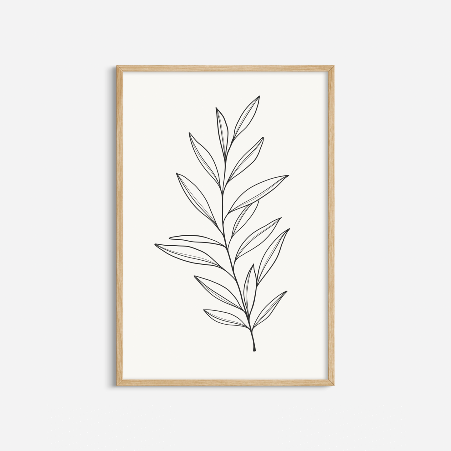 BOTANICAL WALL ART. NEUTRAL LEAF ART SET OF 2 PRINTS. Printable Wall Art Illustration.