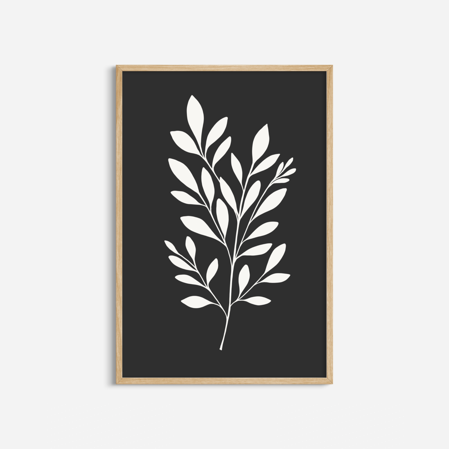 BOTANICAL WALL ART. NEUTRAL LEAF ART SET OF 2 PRINTS. Printable Wall Art Illustration.