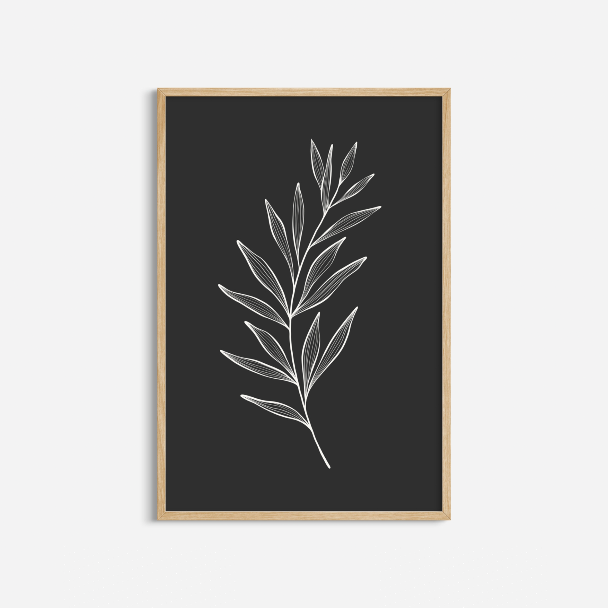 BOTANICAL WALL ART. NEUTRAL LEAF ART SET OF 2 PRINTS. Printable Wall Art Illustration.