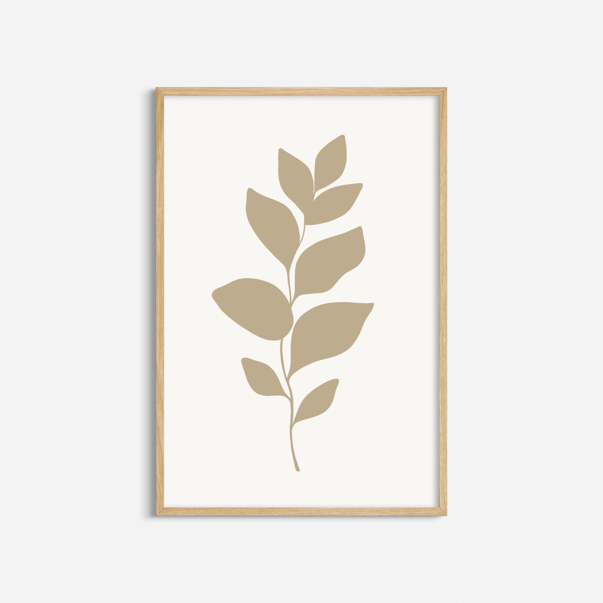 BOTANICAL WALL ART. NEUTRAL LEAF ART SET OF 2 PRINTS. Printable Wall Art Illustration.