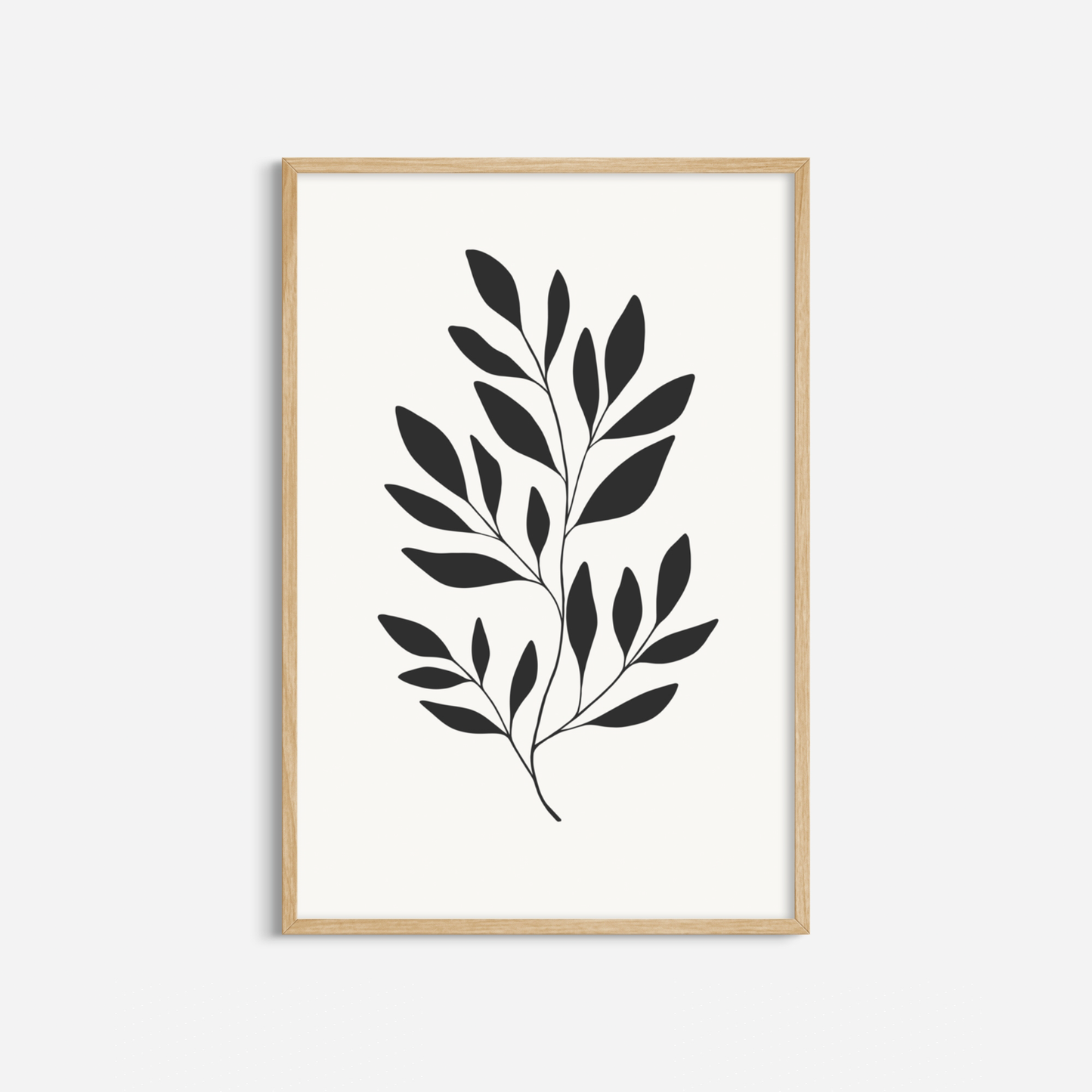 BOTANICAL WALL ART. NEUTRAL LEAF ART SET OF 2 PRINTS. Printable Wall Art Illustration.