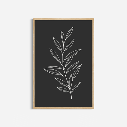 BOTANICAL WALL ART. NEUTRAL LEAF ART SET OF 2 PRINTS. Printable Wall Art Illustration.