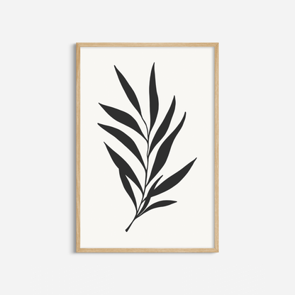 BOTANICAL WALL ART. NEUTRAL LEAF ART SET OF 2 PRINTS. Printable Wall Art Illustration.
