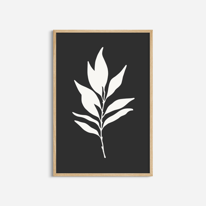 BOTANICAL WALL ART. NEUTRAL LEAF ART SET OF 2 PRINTS. Printable Wall Art Illustration.