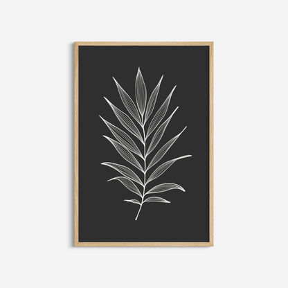 BOTANICAL WALL ART. NEUTRAL TROPICAL LEAF ART SET OF 2 PRINTS. Printable Wall Art Illustration.