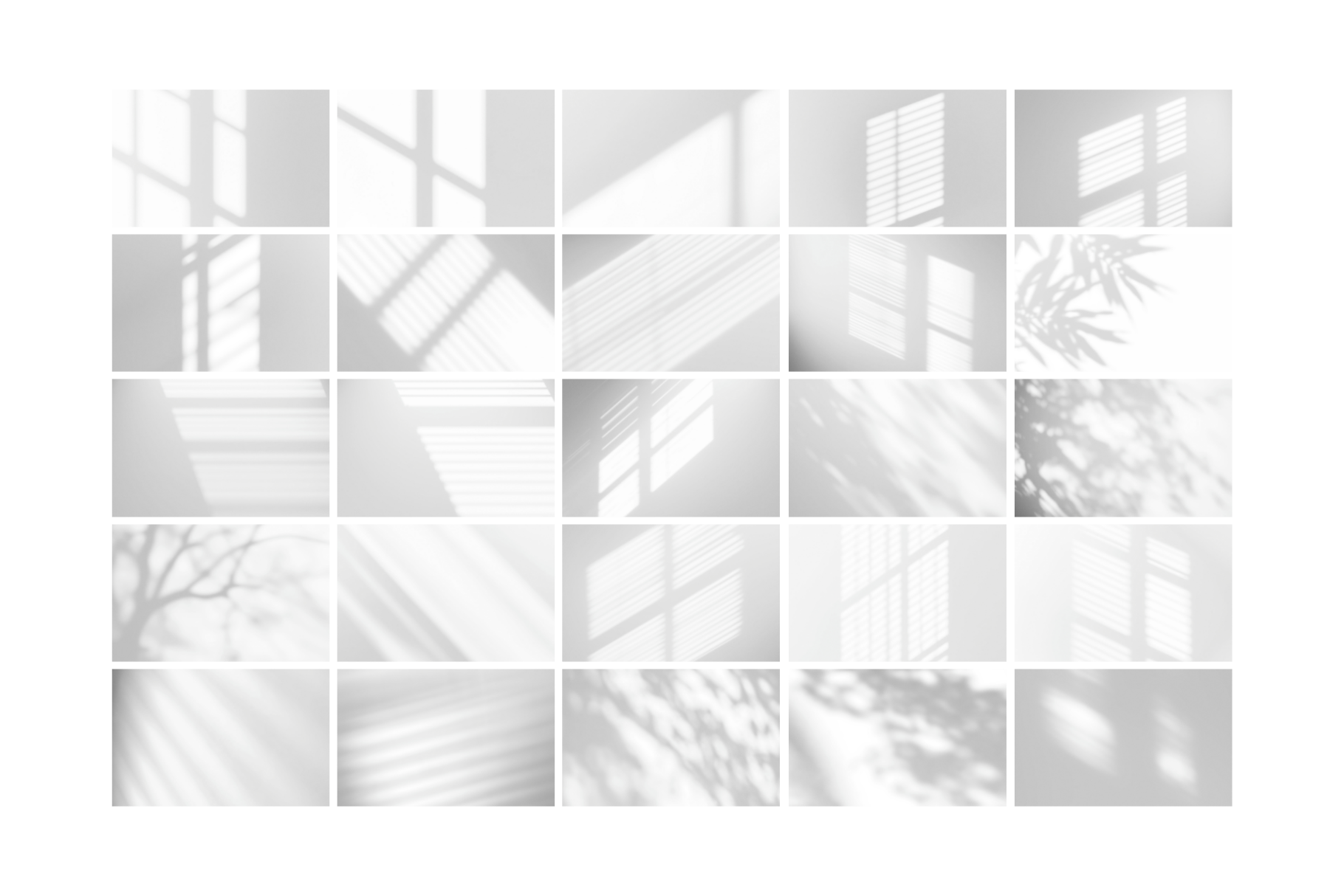 50 Shadow Overlays 04 Windows, Blinds, Botanical, Plants, Leaves, Branches - Aesthetic Abstract Backgrounds